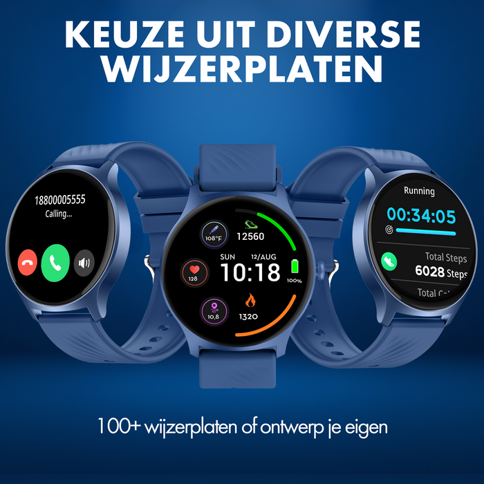 Denver smartwatch - Android iOS - Volledige Belfunctie - Amoled Display - Sporthorloge - Hartslagmeter - Saturatiemeter - Slaapmonitor - SWC387