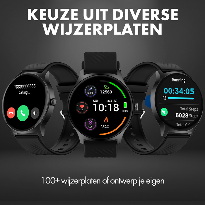 Denver smartwatch - Android iOS - Volledige Belfunctie - Amoled Display - Sporthorloge - Hartslagmeter - Saturatiemeter - Slaapmonitor - SWC387