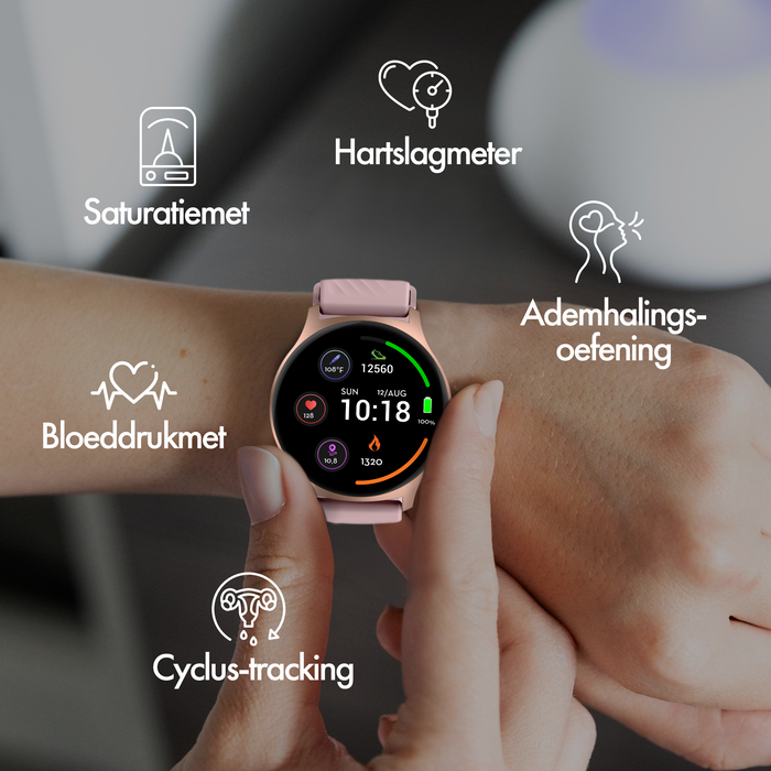 Denver smartwatch - Android iOS - Volledige Belfunctie - Amoled Display - Sporthorloge - Hartslagmeter - Saturatiemeter - Slaapmonitor - SWC387