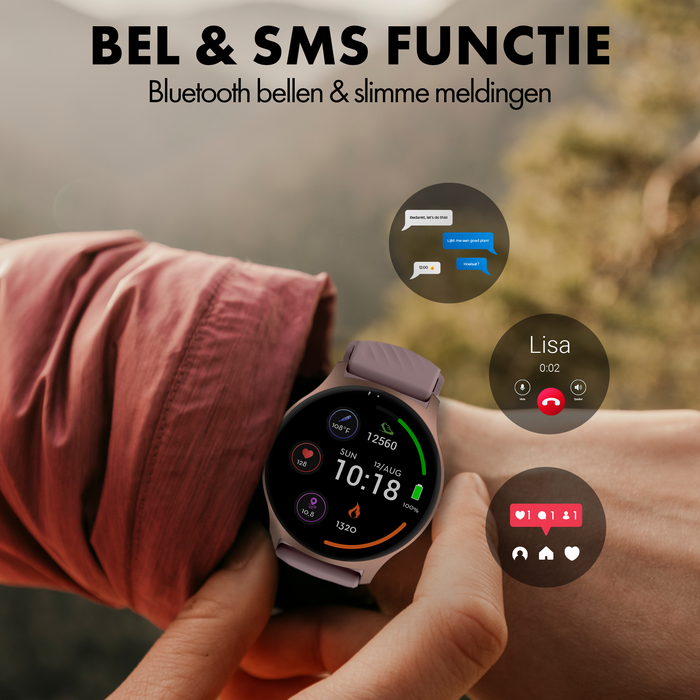 Denver smartwatch - Android iOS - Volledige Belfunctie - Amoled Display - Sporthorloge - Hartslagmeter - Saturatiemeter - Slaapmonitor - SWC387