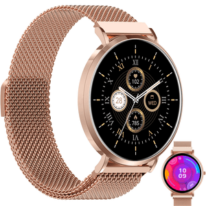 Denver Smartwatch - AMOLED - Hartslagmeter - Saturatiemeter - 100 sportmodi - Milanese bandje - Android iOS - SWC394