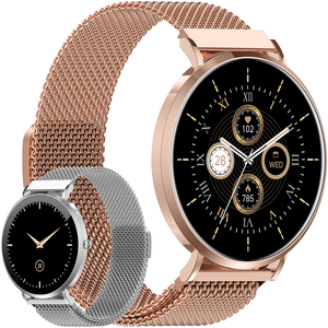 Denver Smartwatch - AMOLED - Hartslagmeter - Saturatiemeter - 100 sportmodi - Milanese bandje - Android iOS - SWC394