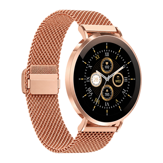 [Roségoud] - Denver Smartwatch - Hartslagmeter - Saturatiemeter - 100 sportmodi - Milanese bandje - Android iOS - SWC394 - Denvershop