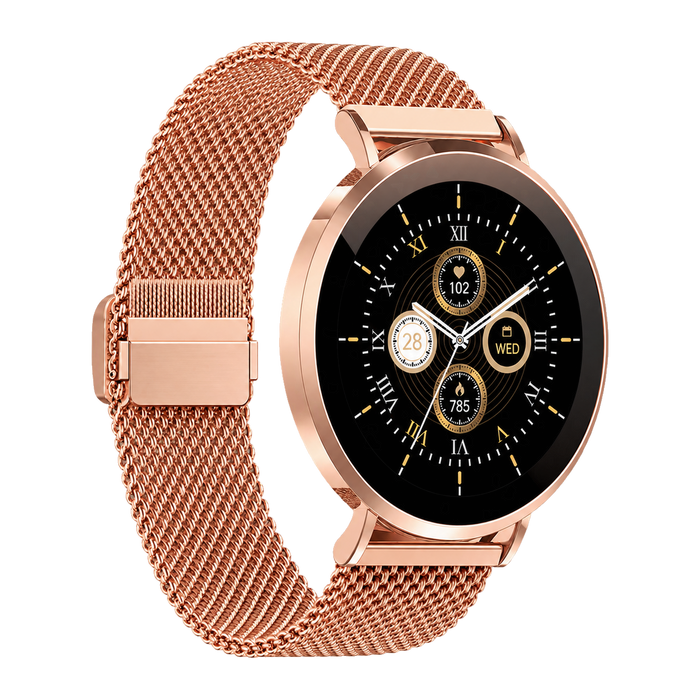 Denver Smartwatch - AMOLED - Hartslagmeter - Saturatiemeter - 100 sportmodi - Milanese bandje - Android iOS - SWC394