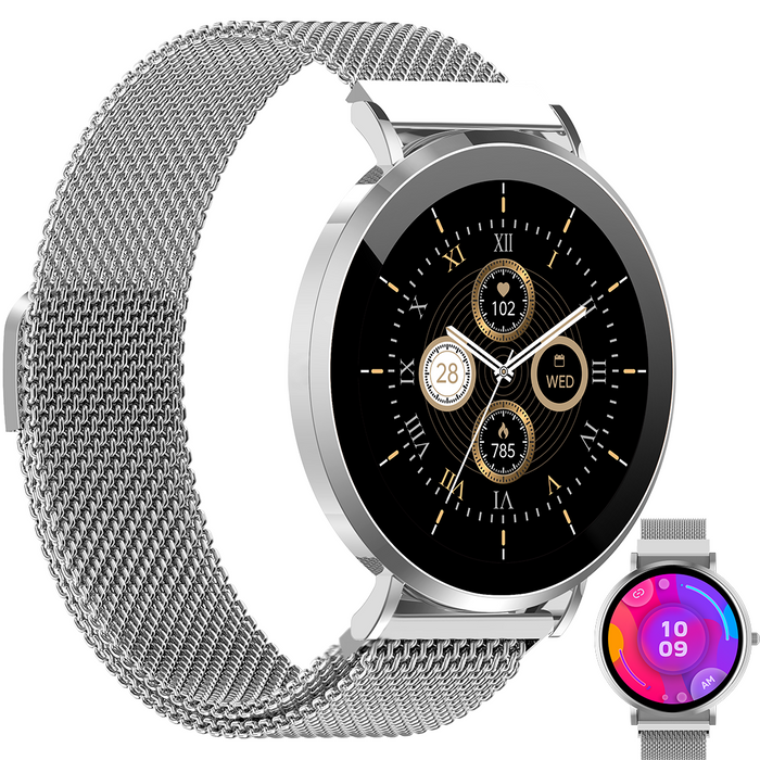 Denver Smartwatch - AMOLED - Hartslagmeter - Saturatiemeter - 100 sportmodi - Milanese bandje - Android iOS - SWC394