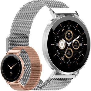 Denver Smartwatch - AMOLED - Hartslagmeter - Saturatiemeter - 100 sportmodi - Milanese bandje - Android iOS - SWC394