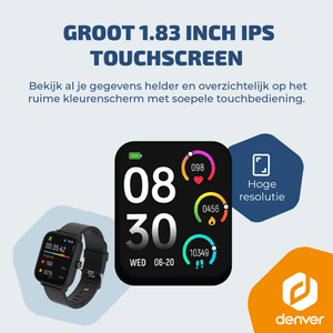 Denver Smartwatch - GPS - Hartslagmeter - 100 sportmodi - Saturatiemeter - Volledig Belfunctie - SWG155 - Zwart