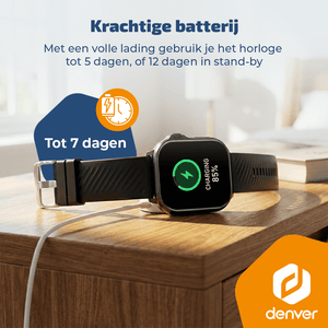 Denver Smartwatch - Hartslagmeter - 100 sportmodi - Saturatiemeter - Volledig Belfunctie - SWG159