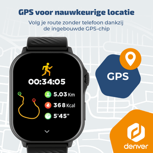 Denver Smartwatch - Hartslagmeter - 100 sportmodi - Saturatiemeter - Volledig Belfunctie - SWG159