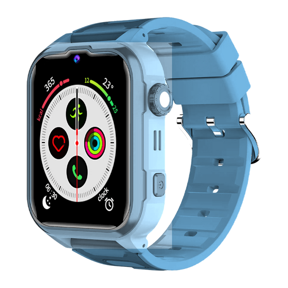[Blauw] Denver SWGL149 kindersmartwatch in blauw met camera en wijzerplaat, schuin vooraanzicht