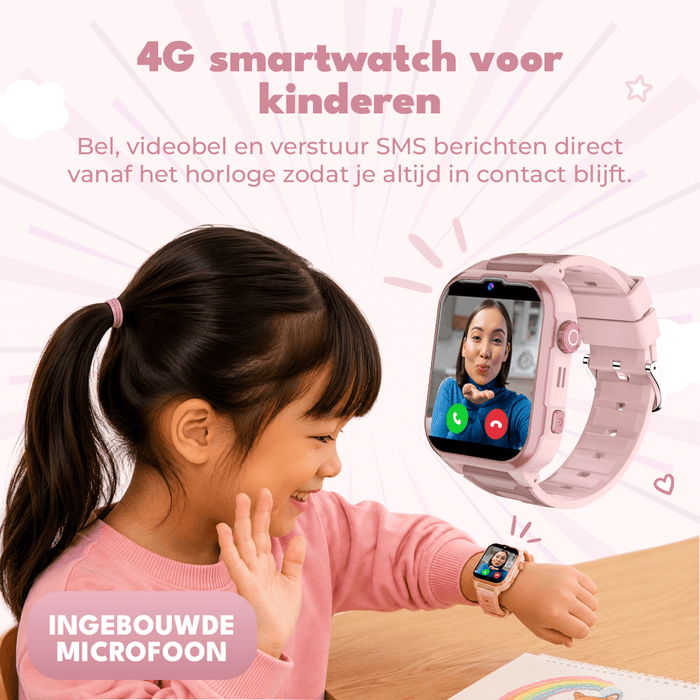 Denver Kindersmartwatch met GPS - Videobellen/SMS - SOS-knop - 4G - GPS Tracker - Simkaart - SWGL149
