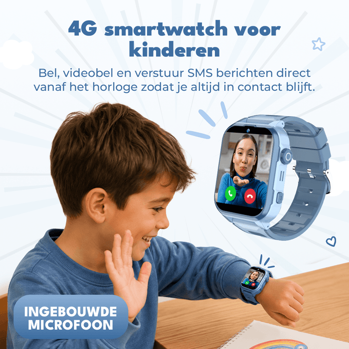 Denver Kindersmartwatch met GPS - Videobellen/SMS - SOS-knop - 4G - GPS Tracker - Simkaart - SWGL149