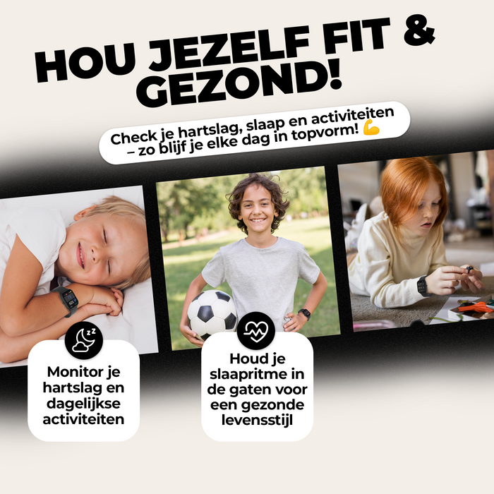 Denver Smartwatch Kinderen - Bellen/SMS/Whatsapp - Voor Android & iOS - Stappenteller - Slaapactiviteit - Hartslag, Bloeddrukmeter, Sportmodus - SWK120
