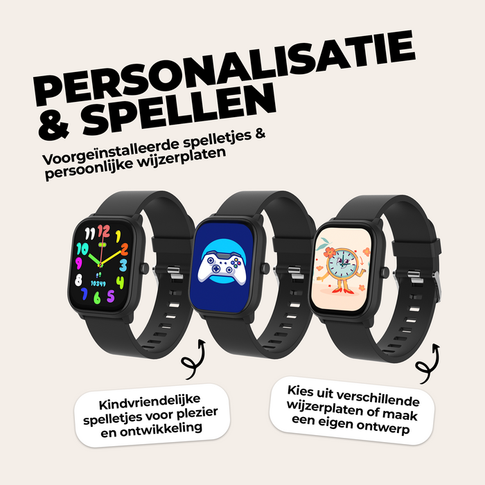 Denver Smartwatch Kinderen - Bellen/SMS/Whatsapp - Voor Android & iOS - Stappenteller - Slaapactiviteit - Hartslag, Bloeddrukmeter, Sportmodus - SWK120