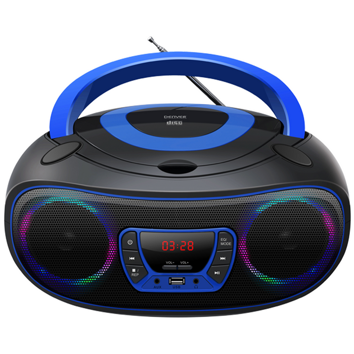 Denver Draagbare Radio CD Speler Kinderen - Bluetooth - Lichteffecten - Boombox - AUX - FM - TCL212BT