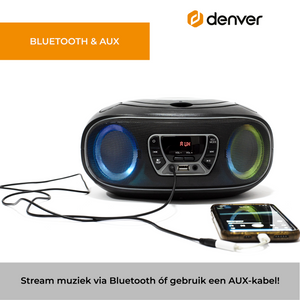 Denver kinderboombox · cd-speler, FM en lichteffecten