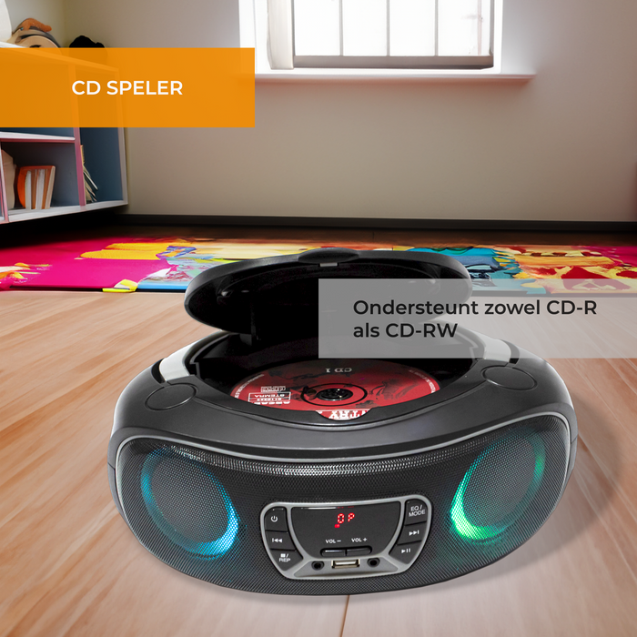 Denver Draagbare Radio CD Speler Kinderen - Bluetooth - Lichteffecten - Boombox - AUX - FM - TCL212BT