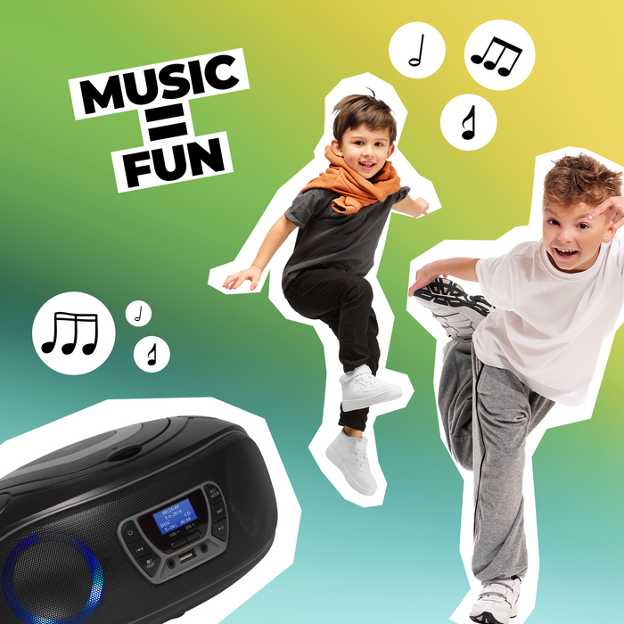 Denver Draagbare DAB Radio CD Speler Kinderen - Bluetooth - Lichteffecten - Boombox - AUX - FM - TDB212
