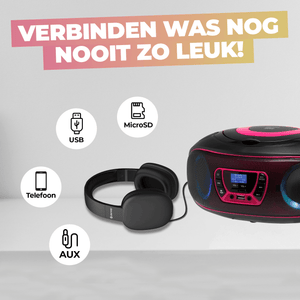 Denver kinderboombox · DAB+, cd-speler en lichteffecten