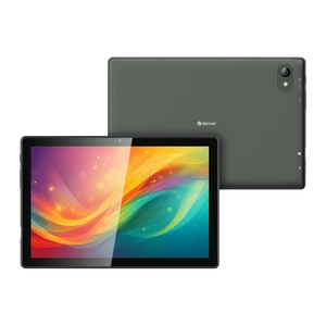 Denver TIO10525 tablet van 10,1 inch, voor- en achterkant in grijs