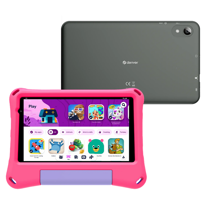 Denver Kindertablet - Android 16GMS – Ouderlijk Toezicht - 4GB RAM - 64GB - 8 Inch - Incl. Blauwe en Roze Hoes - TIO80115KBUP