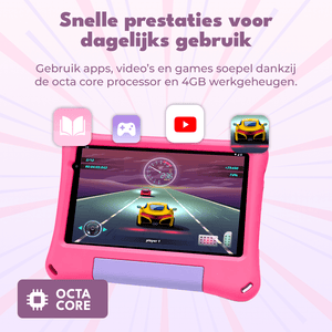 Denver Kindertablet - Android 16GMS – Ouderlijk Toezicht - 4GB RAM - 64GB - 8 Inch - Incl. Blauwe en Roze Hoes - TIO80115KBUP