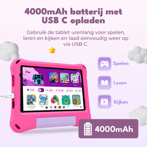 Denver Kindertablet - Android 16GMS – Ouderlijk Toezicht - 4GB RAM - 64GB - 8 Inch - Incl. Blauwe en Roze Hoes - TIO80115KBUP
