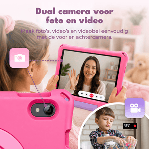 Denver Kindertablet - Android 16GMS – Ouderlijk Toezicht - 4GB RAM - 64GB - 8 Inch - Incl. Blauwe en Roze Hoes - TIO80115KBUP