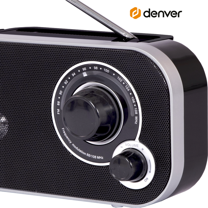 Denver FM Radio Retro - Noodradio / Noodpakket - Werkt op batterij of netstroom - Keukenradio - Draagbare Radio - TR51
