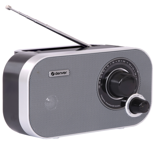 Denver FM Radio Retro - Noodradio / Noodpakket - Werkt op batterij of netstroom - Keukenradio - Draagbare Radio - TR51 - Zwart