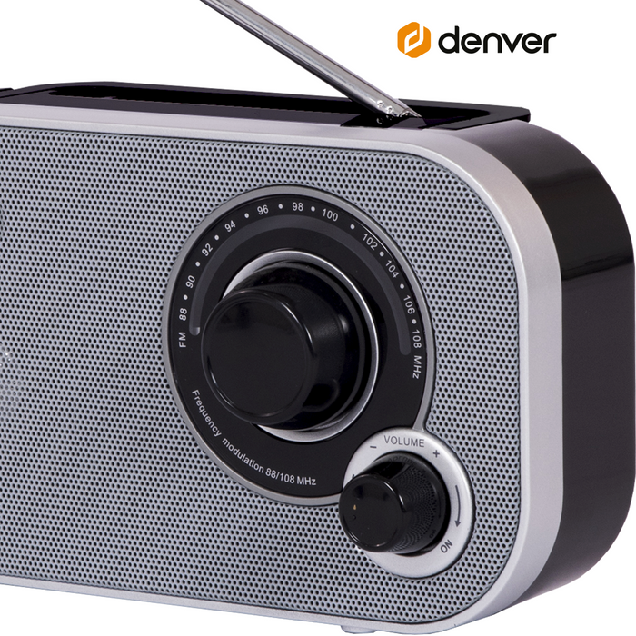 Denver FM Radio Retro - Noodradio / Noodpakket - Werkt op batterij of netstroom - Keukenradio - Draagbare Radio - TR51