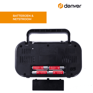 Denver FM Radio Retro - Noodradio / Noodpakket - Werkt op batterij of netstroom - Keukenradio - Draagbare Radio - TR51