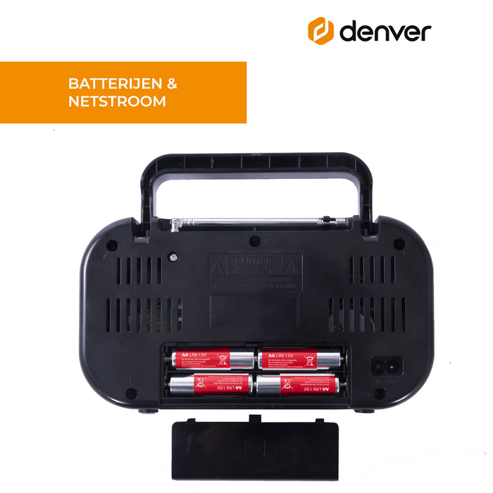 Denver FM Radio Retro - Noodradio / Noodpakket - Werkt op batterij of netstroom - Keukenradio - Draagbare Radio - TR51