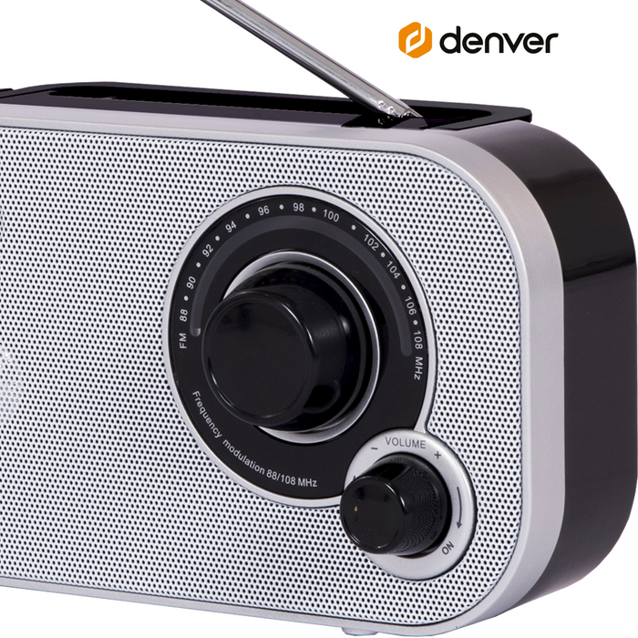 Denver FM Radio Retro - Noodradio / Noodpakket - Werkt op batterij of netstroom - Keukenradio - Draagbare Radio - TR51