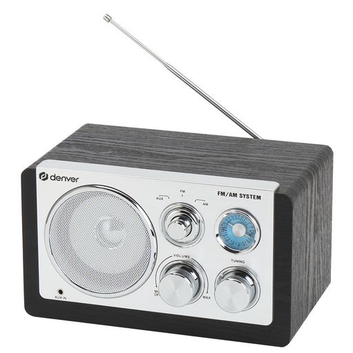 Denver Draagbare FM Radio - Retro - Werkt op batterijen of netstroom - Keukenradio - AM - FM