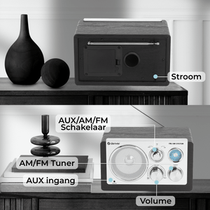 Denver radio retro · FM, AM, batterij of netstroom
