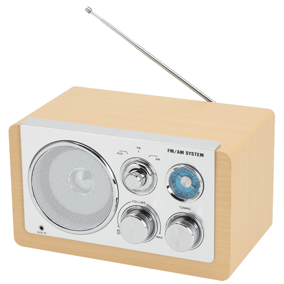 [Lightwood]-Denver Draagbare FM Radio - Retro - Werkt op batterijen of netstroom - Keukenradio - AM - FM - TR63-Denvershop