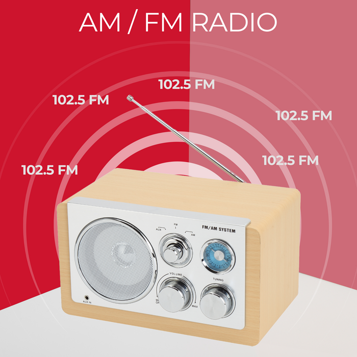 Denver Draagbare FM Radio - Retro - Werkt op batterijen of netstroom - Keukenradio - AM - FM