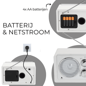 Denver radio retro · FM, AM, batterij of netstroom