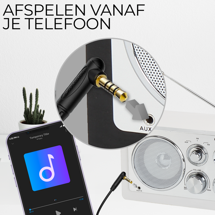 Denver Draagbare FM Radio - Retro - Werkt op batterijen of netstroom - Keukenradio - AM - FM
