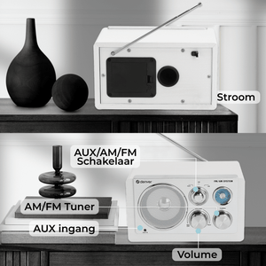 Denver radio retro · FM, AM, batterij of netstroom