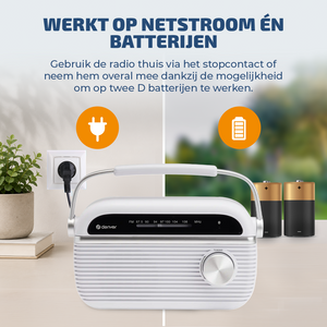 Denver FM radio retro · bluetooth, batterij of netstroom