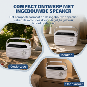 Denver FM radio retro · bluetooth, batterij of netstroom