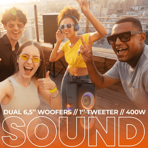 Denver Bluetooth Speaker Party Box - Discolichten - Partybox - Incl. Microfoon - Micro SD / USB / AUX - TSP353 - Denvershop