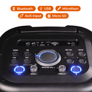 Denver Bluetooth Speaker Party Box - Discolichten - Partybox - Incl. Microfoon - Micro SD / USB / AUX - TSP353 - Denvershop