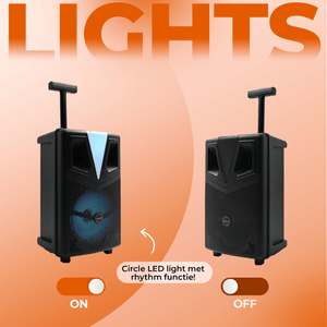 Denver Bluetooth Partyspeaker - Karaokemicrofoon - LED Discolamp - Trolley - TSP307 - Denvershop