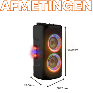Denver Bluetooth Speaker Party Box - Discolichten - Partybox - Incl. Microfoon - Micro SD / USB / AUX - TSP353 - Denvershop