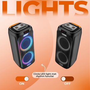 Denver Bluetooth Speaker Party Box - Discolichten - Partybox - Incl. Microfoon - Micro SD / USB / AUX - TSP456 - Denvershop