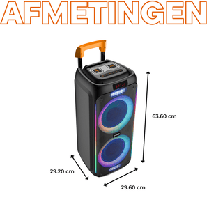 Denver Bluetooth Speaker Party Box - Discolichten - Partybox - Incl. Microfoon - Micro SD / USB / AUX - TSP456 - Denvershop
