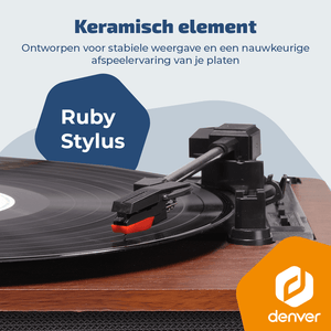 Denver Platenspeler - Ingebouwde speakers - Retro - Auto stop - VPB262